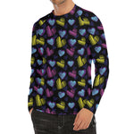Graffiti Heart Pattern Print Men's Long Sleeve Rash Guard