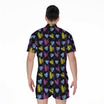 Graffiti Heart Pattern Print Men's Rompers