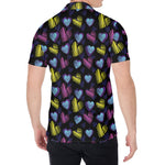 Graffiti Heart Pattern Print Men's Shirt