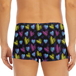 Graffiti Heart Pattern Print Men's Short Boxer Briefs