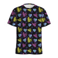 Graffiti Heart Pattern Print Men's Athletic T-Shirt