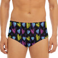 Graffiti Heart Pattern Print Men's Triangle Swim Briefs