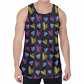 Graffiti Heart Pattern Print Men's Velvet Tank Top