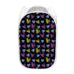 Graffiti Heart Pattern Print Mesh Laundry Hamper