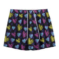 Graffiti Heart Pattern Print Mesh Shorts