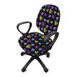 Graffiti Heart Pattern Print Office Chair Cover