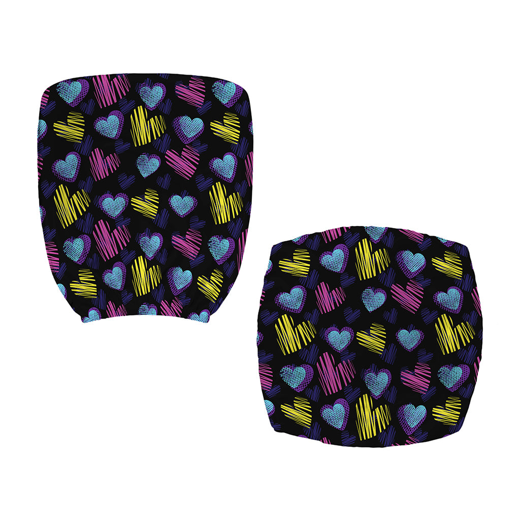 Graffiti Heart Pattern Print Office Chair Cover