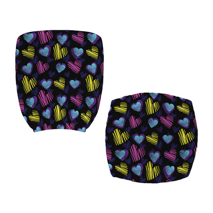 Graffiti Heart Pattern Print Office Chair Cover