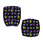 Graffiti Heart Pattern Print Office Chair Cover