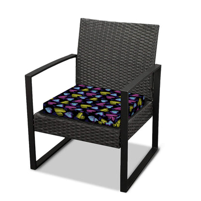 Graffiti Heart Pattern Print Outdoor Seat Cushion Cover