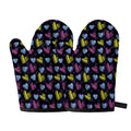 Graffiti Heart Pattern Print Oven Mitts