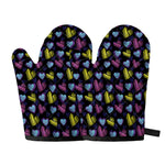 Graffiti Heart Pattern Print Oven Mitts