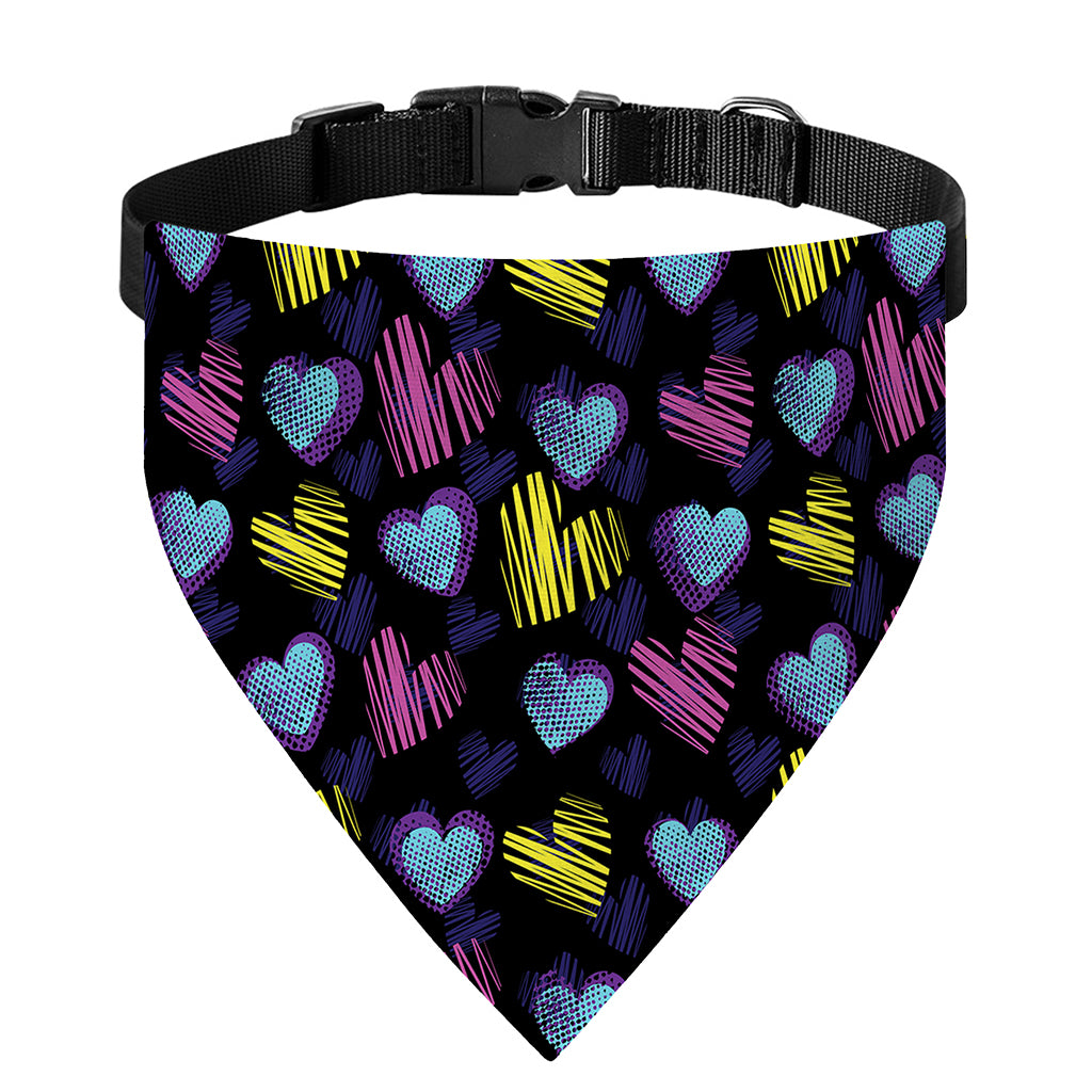 Graffiti Heart Pattern Print Over The Collar Dog Bandana