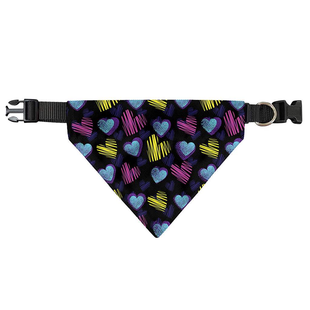 Graffiti Heart Pattern Print Over The Collar Dog Bandana