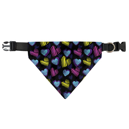 Graffiti Heart Pattern Print Over The Collar Dog Bandana
