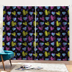 Graffiti Heart Pattern Print Pencil Pleat Curtains