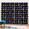 Graffiti Heart Pattern Print Pencil Pleat Curtains