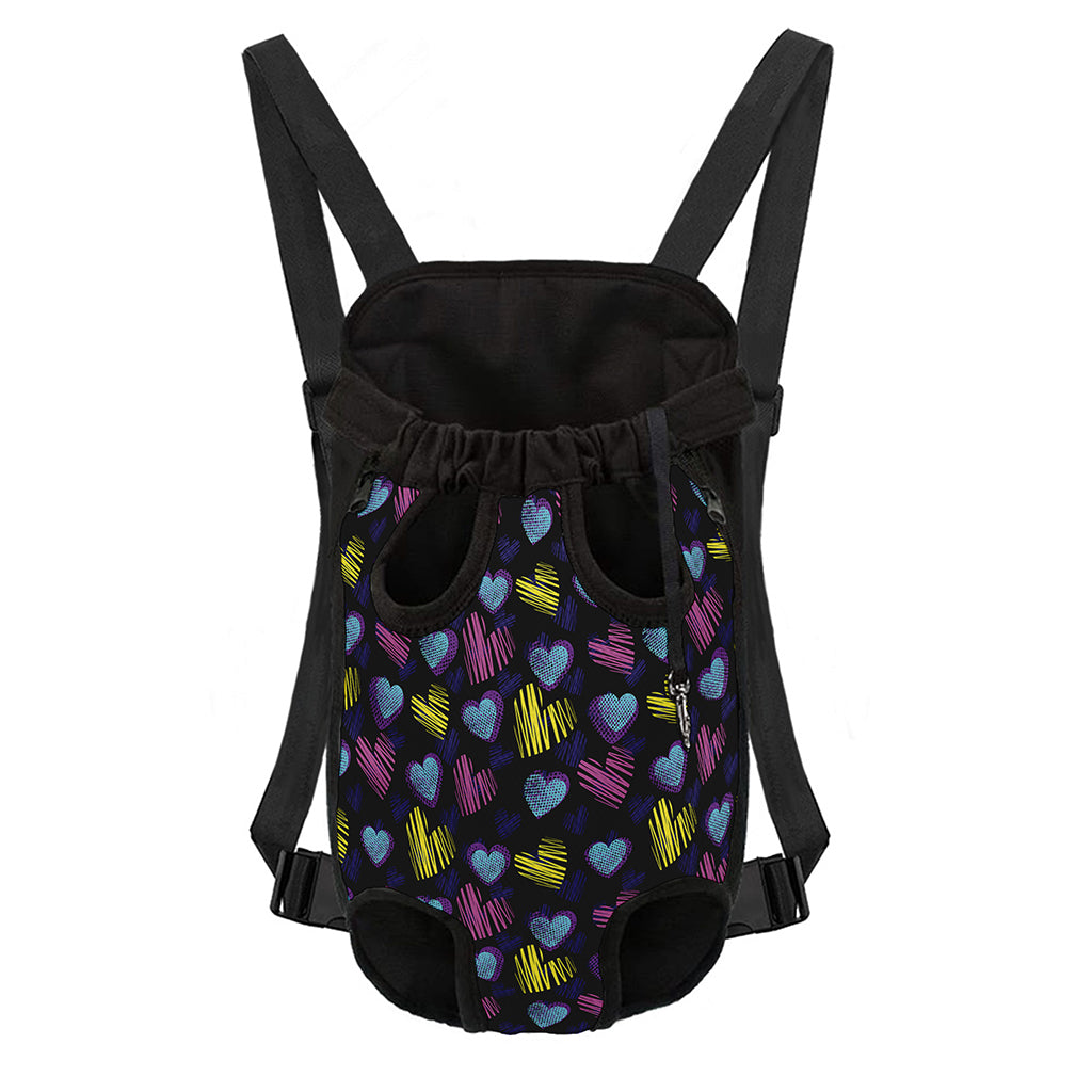 Graffiti Heart Pattern Print Pet Carrier Backpack
