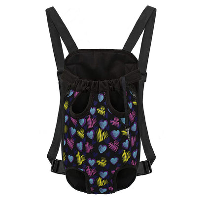 Graffiti Heart Pattern Print Pet Carrier Backpack