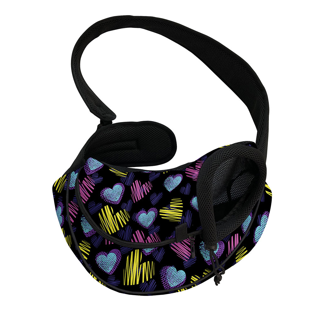 Graffiti Heart Pattern Print Pet Sling Carrier