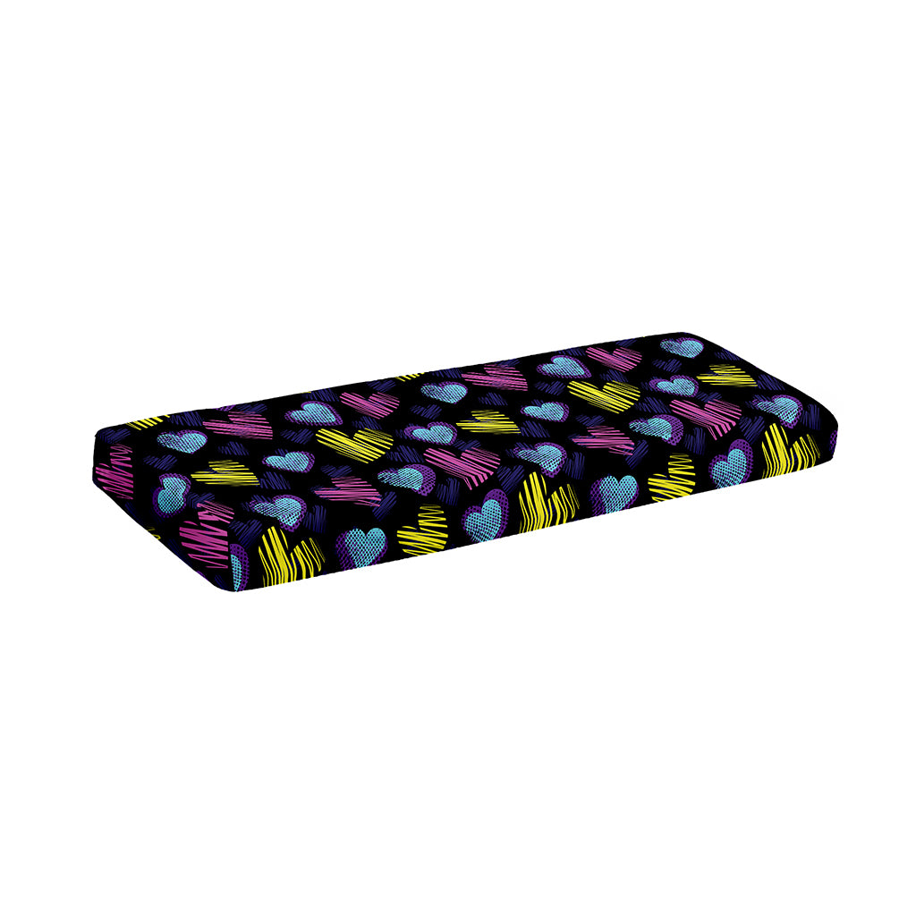 Graffiti Heart Pattern Print Piano Keyboard Cover