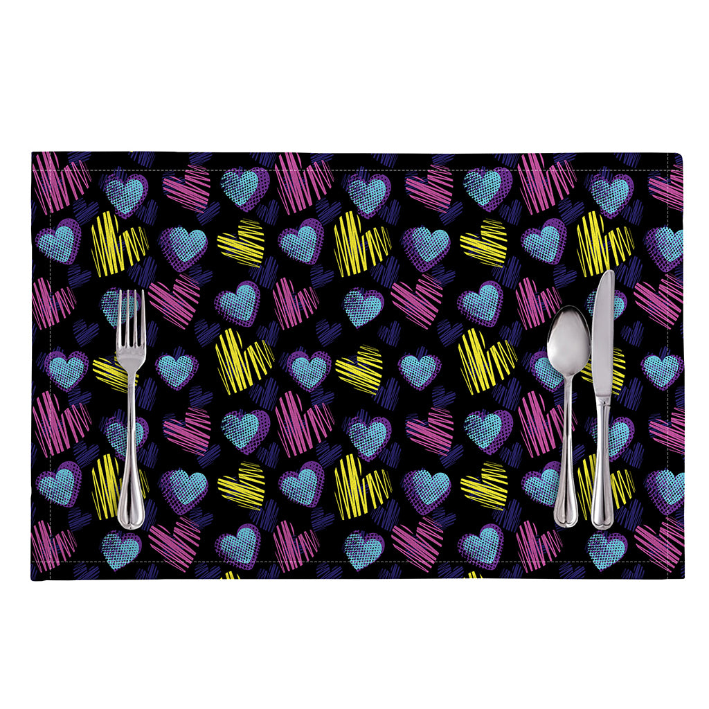 Graffiti Heart Pattern Print Placemat