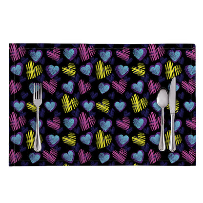 Graffiti Heart Pattern Print Placemat