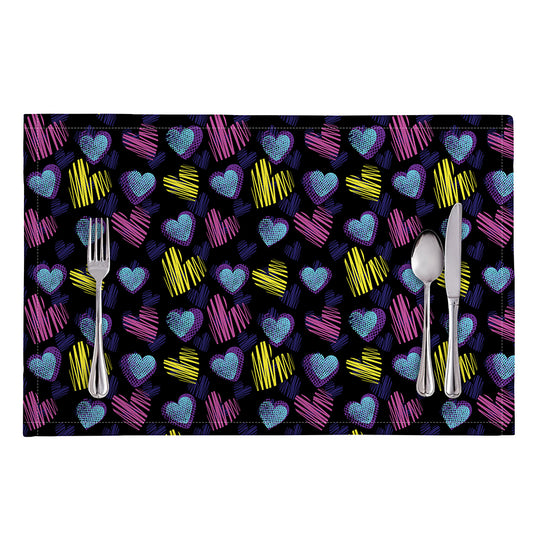 Graffiti Heart Pattern Print Placemat