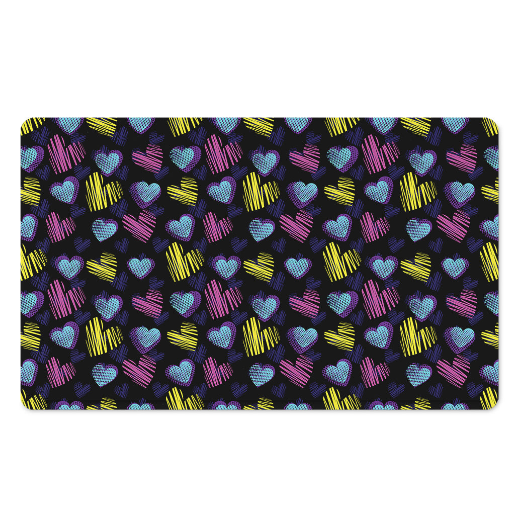 Graffiti Heart Pattern Print Polyester Doormat