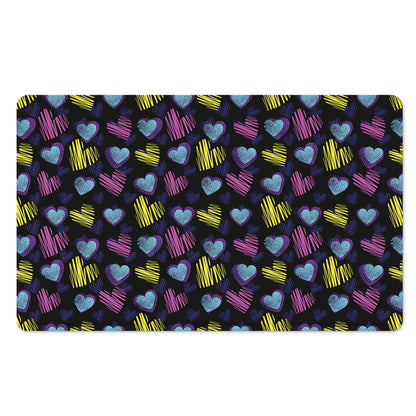 Graffiti Heart Pattern Print Polyester Doormat