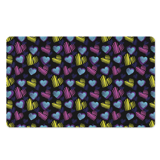 Graffiti Heart Pattern Print Polyester Doormat