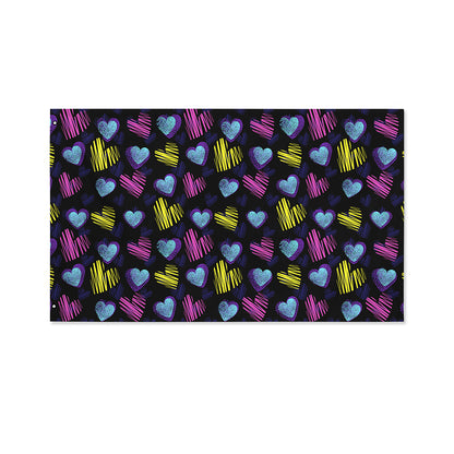 Graffiti Heart Pattern Print Polyester Flag