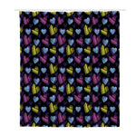 Graffiti Heart Pattern Print Polyester Shower Curtain
