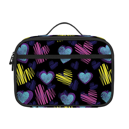 Graffiti Heart Pattern Print Portable Lunch Bag