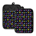 Graffiti Heart Pattern Print Pot Holders With Pocket