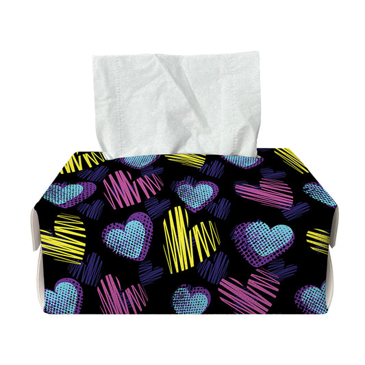Graffiti Heart Pattern Print Rectangle Tissue Box Cover