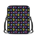 Graffiti Heart Pattern Print Rectangular Crossbody Bag
