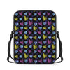 Graffiti Heart Pattern Print Rectangular Crossbody Bag