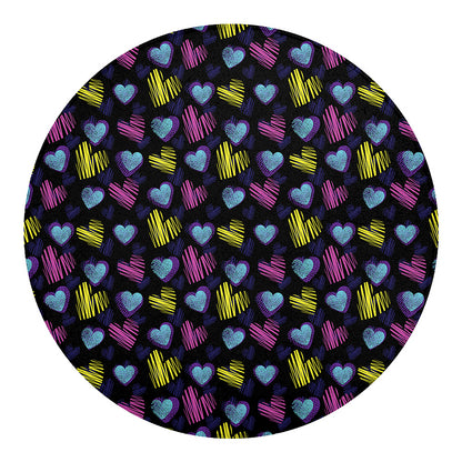 Graffiti Heart Pattern Print Round Blanket