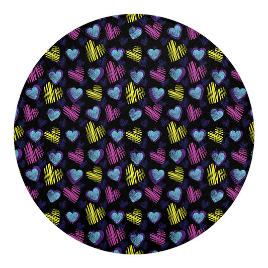 Graffiti Heart Pattern Print Round Blanket