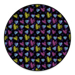 Graffiti Heart Pattern Print Round Floor Mat
