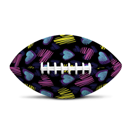 Graffiti Heart Pattern Print Rugby Ball