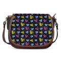 Graffiti Heart Pattern Print Saddle Bag