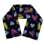 Graffiti Heart Pattern Print Scarf