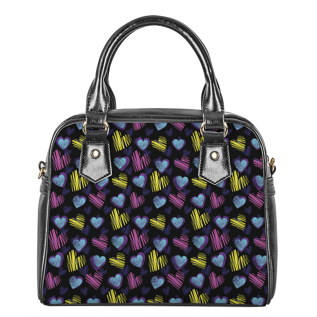 Graffiti Heart Pattern Print Shoulder Handbag