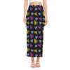 Graffiti Heart Pattern Print Side Slit Maxi Skirt