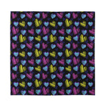 Graffiti Heart Pattern Print Silk Bandana