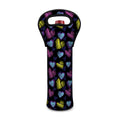 Graffiti Heart Pattern Print Single Neoprene Wine Tote