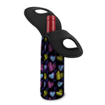 Graffiti Heart Pattern Print Single Neoprene Wine Tote