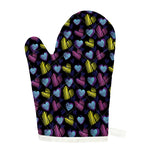 Graffiti Heart Pattern Print Single Oven Mitt